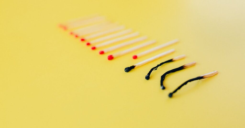 習慣化前に燃え尽きてしまう人の典型的な特徴と注意点を表現したイメージ