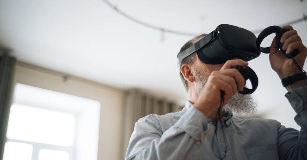 40代男性が自宅で無理なくトレーニングをしているイメージ画像