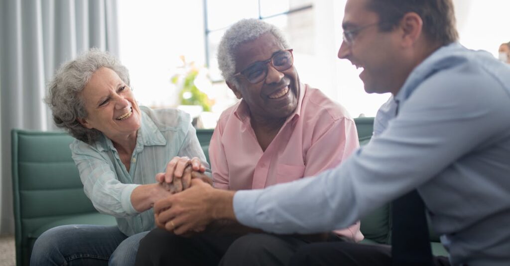 40代男性が前向きな考え方で心を元気にしている様子のイメージ画像